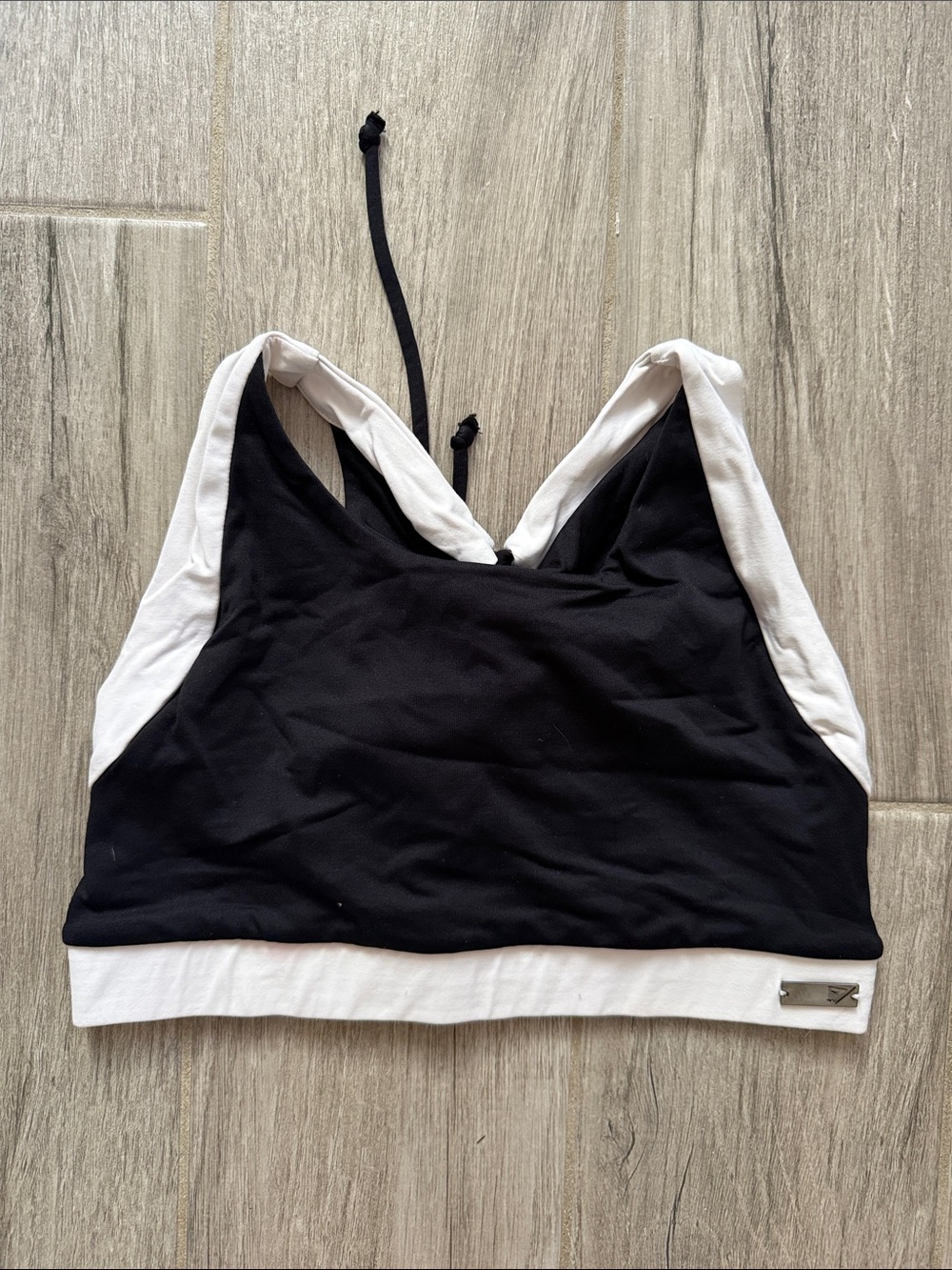 Black and White Gymshark Women's Sports Bralette